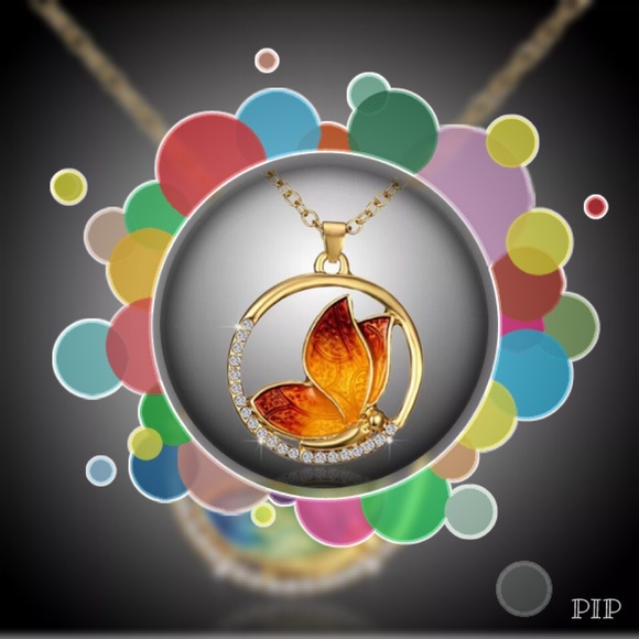 Jewelry - Orange Fashion Butterfly Necklace